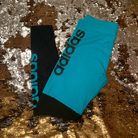 adidas Pants - Kids Adidas leggings (Aqua color)